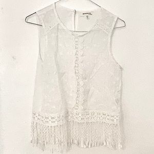 Monteau LA crop top with fringes